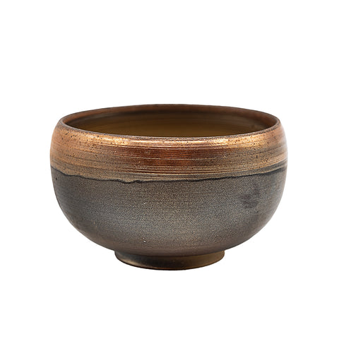 Woodfired Dehua Ceramic Tea Bowl with Brown Rim # 95757, 110 ml