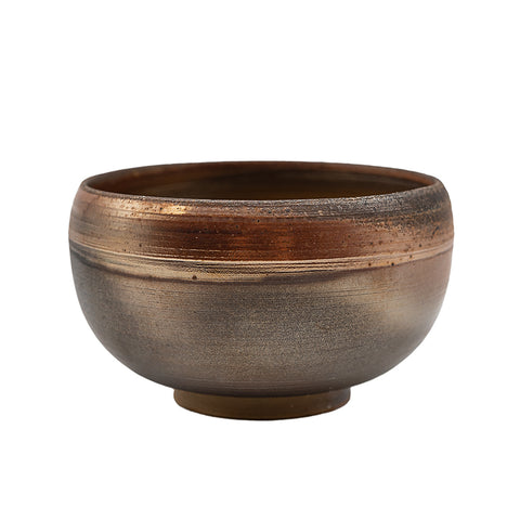Woodfired Dehua Ceramic Tea Bowl with Brown Rim # 95757, 110 ml