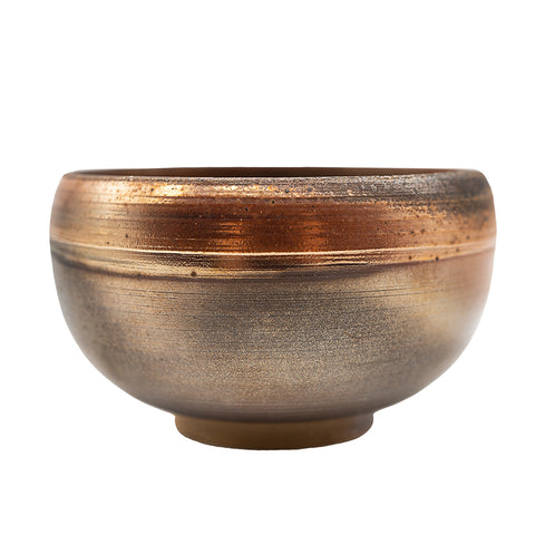 Woodfired Dehua Ceramic Tea Bowl with Brown Rim # 95757, 110 ml
