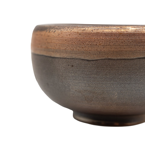 Woodfired Dehua Ceramic Tea Bowl with Brown Rim # 95757, 110 ml