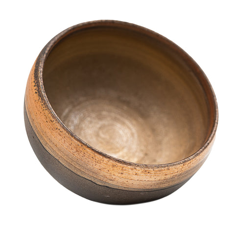 Woodfired Dehua Ceramic Tea Bowl with Brown Rim # 95757, 110 ml