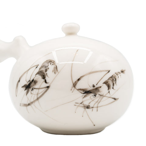 Woodfired Dehua Side-Handle Teapot with Branch Handle # 95839, 230 ml