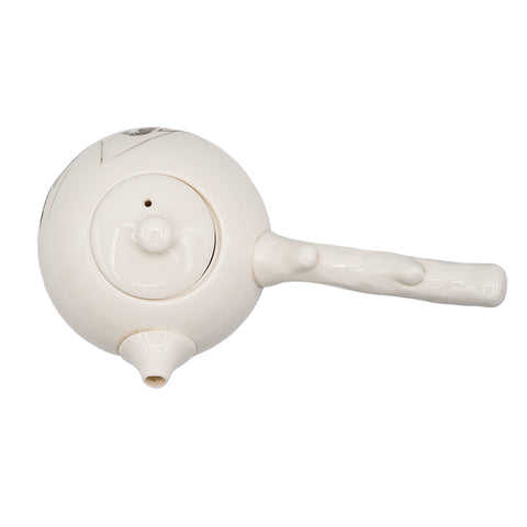 Woodfired Dehua Side-Handle Teapot with Branch Handle # 95839, 230 ml