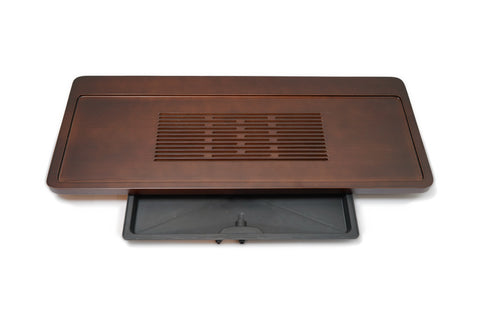 Chaban (Tea Tray) Flat Board, Dark Wood, with Drip Tray # 97069