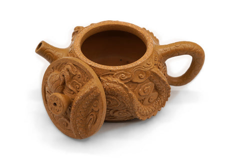 Yellow Clay Rising Dragon Teapot # 96166