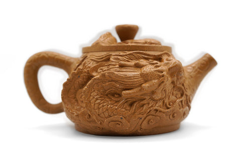 Yellow Clay Rising Dragon Teapot # 96166
