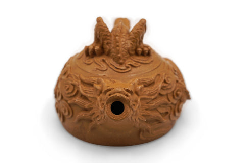 Yellow Clay Half Moon Teapot - Dragon # 96169