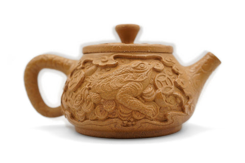 Yellow Clay Stone Ladle Teapot - Golden Toad # 96171