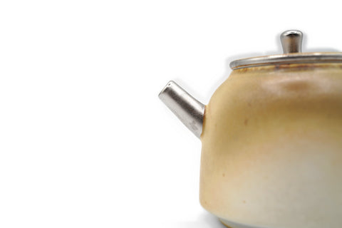 Olive-white Cylinder Teapot # 96128