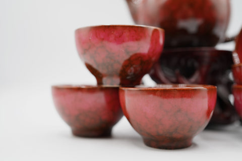 Tea Ceremony 7-Piece Set - Red Kiln-Transformed # 96010