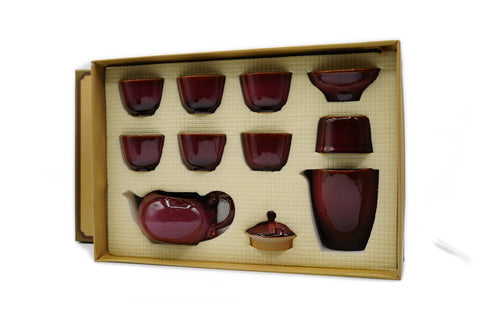 Tea Ceremony 10-Piece Set - Purple Kiln-Transformed (Teapot) # 96018