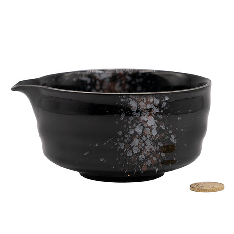Black Glaze Katakuchi Matcha Bowl # 94732
