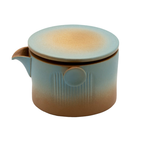 Gong Fu Travel Tea Set Blue/Brown Gradient Ceramic (3-piece) # 93453