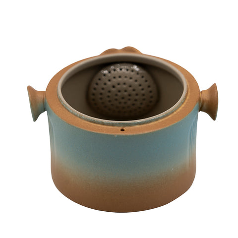 Gong Fu Travel Tea Set Blue/Brown Gradient Ceramic (3-piece) # 93453
