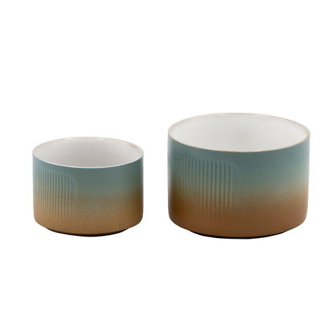 Gong Fu Travel Tea Set Blue/Brown Gradient Ceramic (3-piece) # 93453