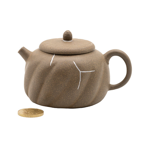 Yixing theepot, Duanni klei met authentieke Kintsugi reparatie # 94721