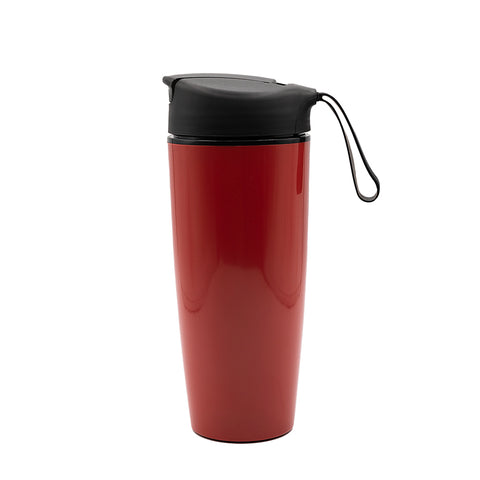 Deep Red Travel Thermos with Strap # 94536