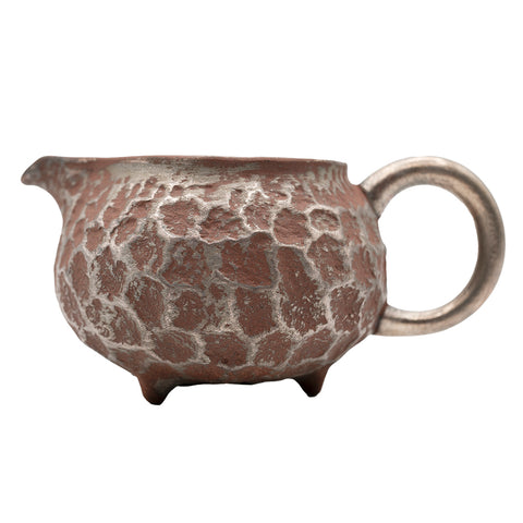 Red Clay Pitcher with Silver Meteor Pattern # 94422