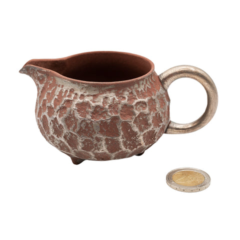 Pichet en argile rouge avec motif météore argenté # 94422