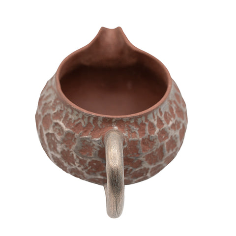 Pichet en argile rouge avec motif météore argenté # 94422