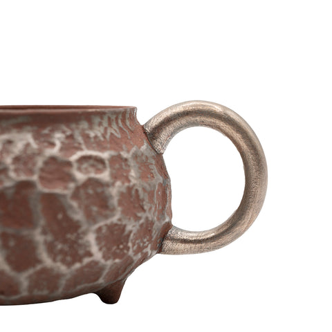 Pichet en argile rouge avec motif météore argenté # 94422