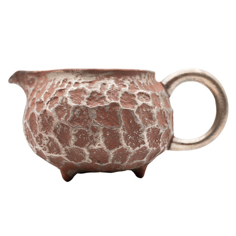 Pichet en argile rouge avec motif météore argenté # 94422