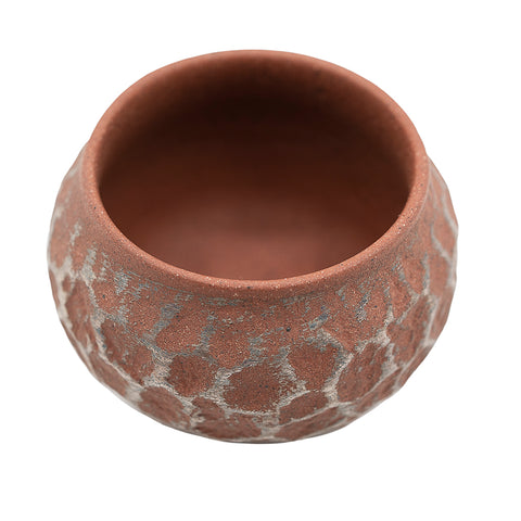 Red Clay Cup with Silver Meteor Pattern # 94426