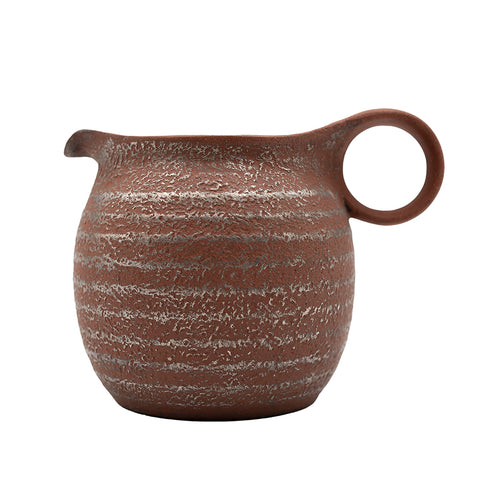 Red Glazed Pitcher with Silver Accents # 94429