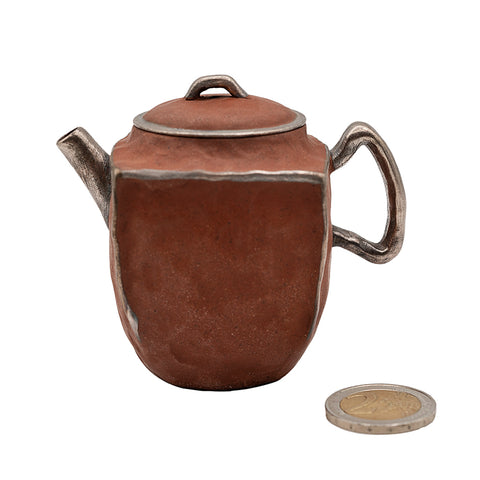 Théière carrée en argile rouge # 94436