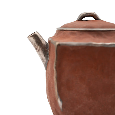 Théière carrée en argile rouge # 94436