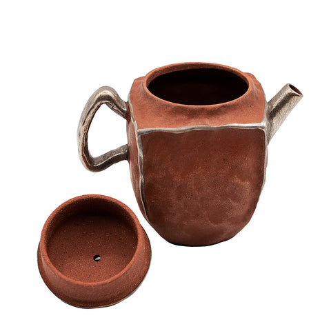 Théière carrée en argile rouge # 94436