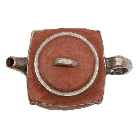Théière carrée en argile rouge # 94436