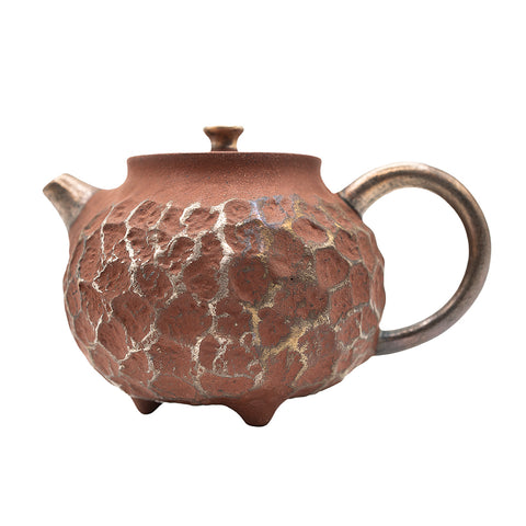 Red Clay Teapot with Silver Meteor Pattern # 94420