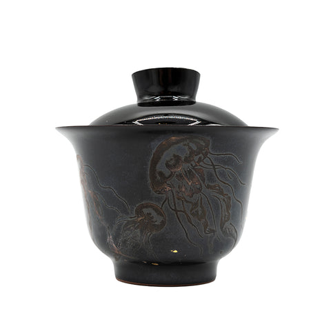 Gaiwan Fénix Esmaltado Negro Profundo # 94450