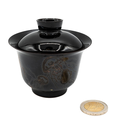 Gaiwan Fénix Esmaltado Negro Profundo # 94450