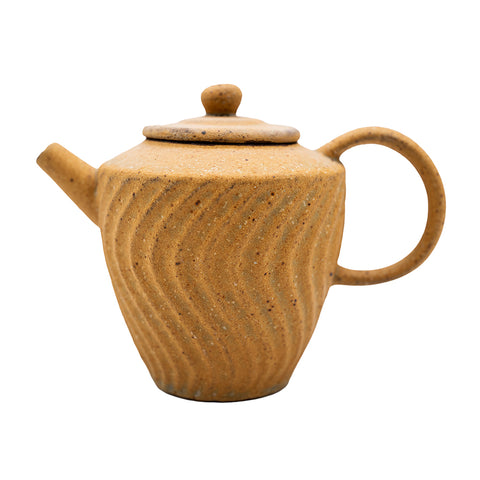 Matte Yellow Spiral Teapot # 94444