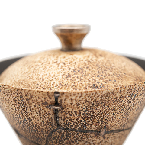 Gaiwan avec couvercle couleur argent martelé # 94411