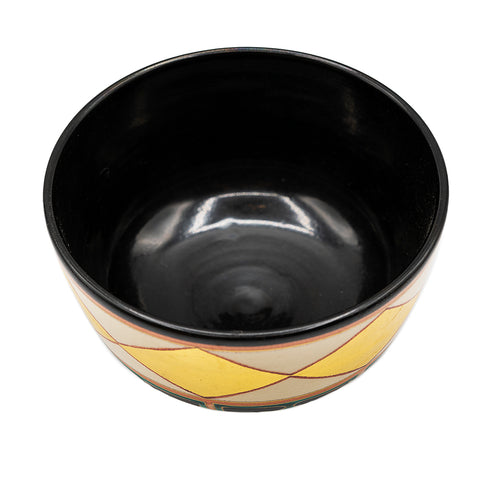 Japanse Chawan met geometrisch bladgoudmotief # 94757