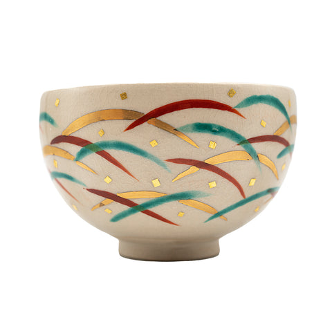 Japanese Matcha Chawan with Gold Motif # 94759