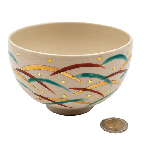 Japanse Matcha Chawan met Gouden Motief # 94759