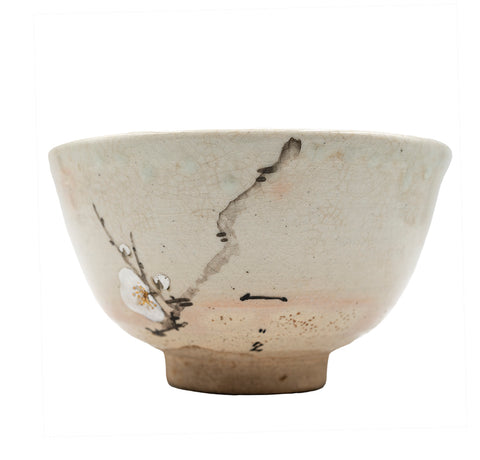 Hand-painted Matcha Chawan with Plum Blossom Motif # 94763