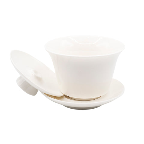Gaiwan en porcelaine Dehua haute qualité avec bouton central sur le couvercle # 95009