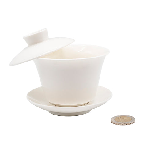 Gaiwan en porcelaine Dehua haute qualité avec bouton central sur le couvercle # 95009