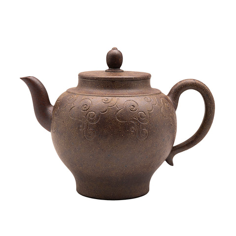 Woodfired Yixing Teapot with Cloud Motif # 95014