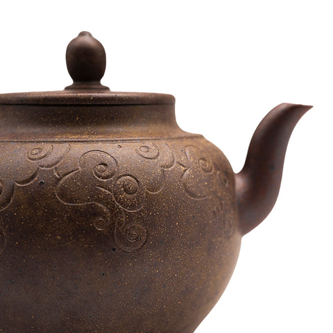 Woodfired Yixing Teapot with Cloud Motif # 95014