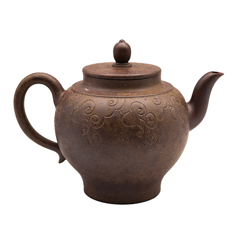 Woodfired Yixing Teapot with Cloud Motif # 95014