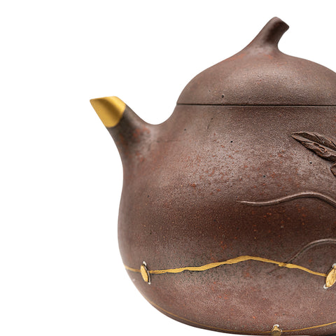 Woodfired Yixing Teapot “Golden Leaf” # 95016