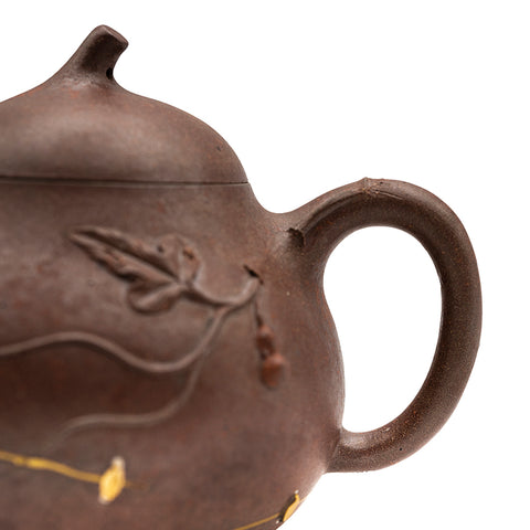 Woodfired Yixing Teapot “Golden Leaf” # 95016
