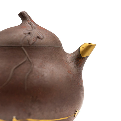 Woodfired Yixing Teapot “Golden Leaf” # 95016