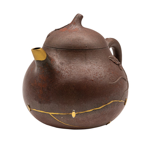 Woodfired Yixing Teapot “Golden Leaf” # 95016